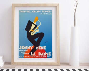 Jonny Mene La Danse by Robert Portefin | Vintage French Concert Poster