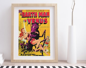 An Earth Man on Venus by Gene Fawcette | Vintage Science Fiction Comic Book Cover