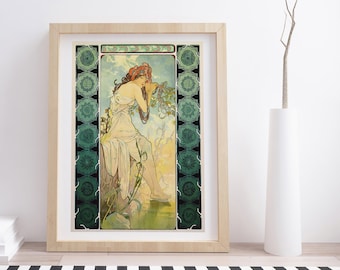 The Seasons: Summer by Alphonse Mucha | Vintage Art Nouveau Print