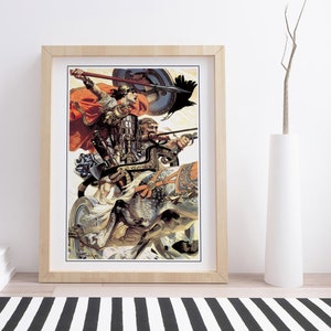 Cuchulain in Battle by J.C. Leyendecker  | Vintage Fine Art Print