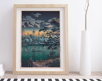 Ueno Shinobazu Pond by Tsuchiya Koitsu | Vintage Japanese Woodblock Poster Print