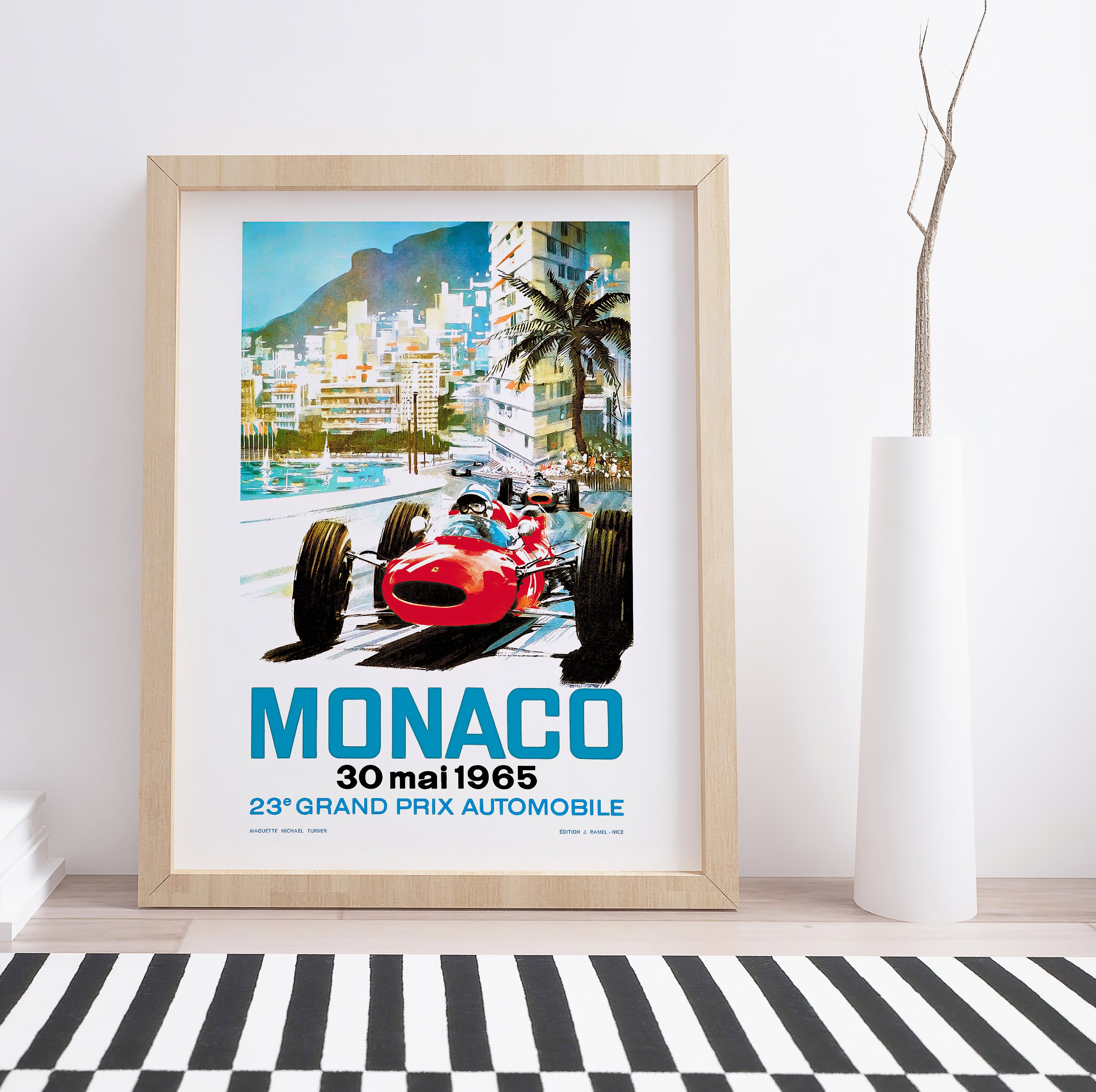 Original vintage poster Grand Prix de Monaco F1 1967 - Michael TURNER