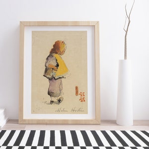 Una figlia nativa di Helen Hyde / Stampa xilografica giapponese d'epoca