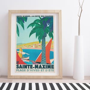 Saint Maxime de Roger Broders | Pôster de viagem vintage