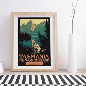 Tasmania the Wonderland by Harry Garnet Kelly  | Vintage Travel Poster