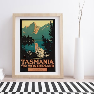 Tasmania the Wonderland by Harry Garnet Kelly  | Vintage Travel Poster