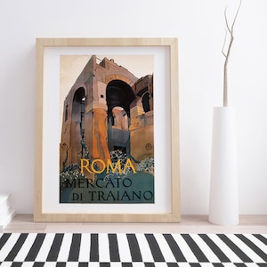 Rome, Mercato di Traiano de Vittorio Grassi | affiche de voyage vintage