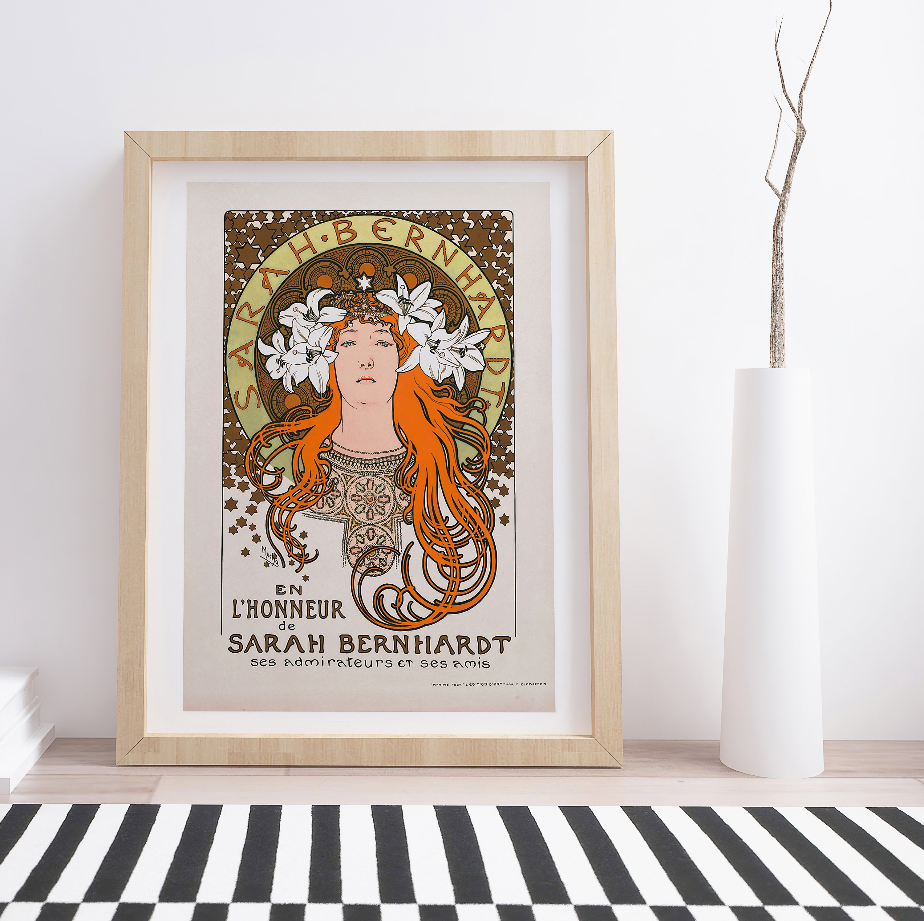 Sarah Bernhardt By Alphonse Mucha Vintage Advertising Poster Etsy