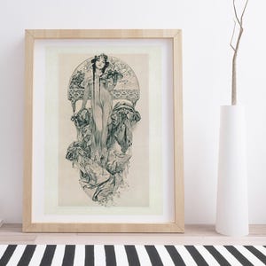 Dekorative Zeichnung von Alphonse Mucha | Vintage Illustration