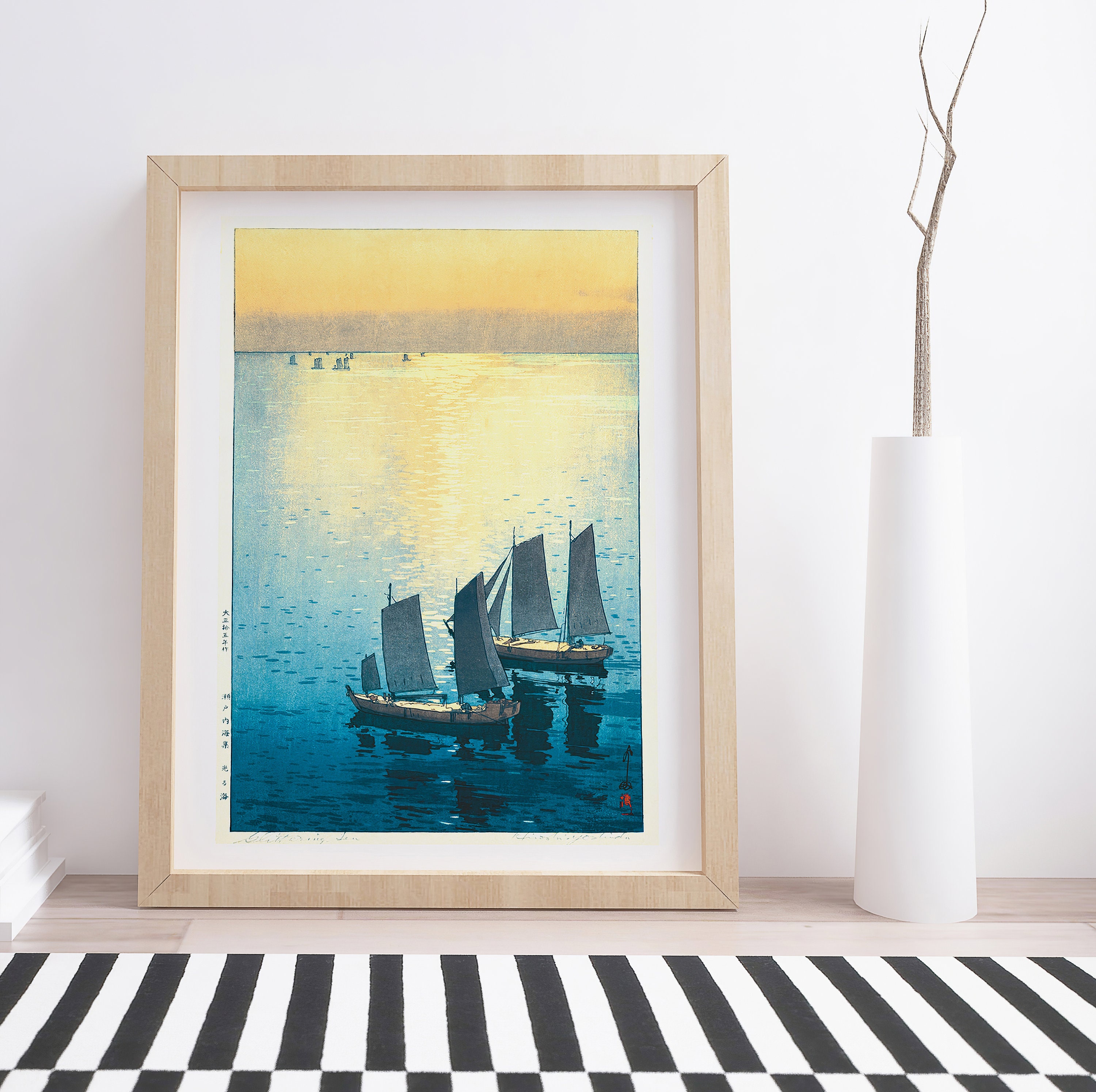 吉田博作「きらめく海」｜日本のヴィンテージ木版画 - Etsy 日本