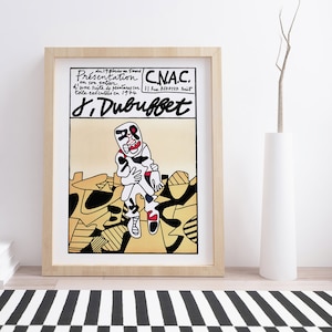 Gicléeposter tentoonstelling Jean Dubuffet 1974: vintage kunstafdruk
