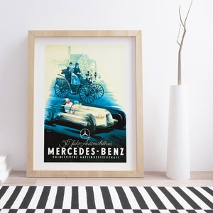 Mercedes Benz - Half a Century of Car Construction by Jupp Wiertz | Vintage Poster