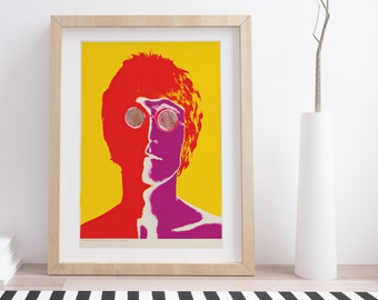 ジョン・レノン 1967年 リチャード アベドン アートポスター John Lennon Psychedelic Art Print: 1967 Avedon Beatles Portrait - Etsy