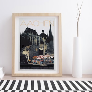 Aquisgrán de Jupp Weirtz / Póster de viaje vintage