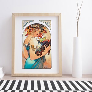 Obst von Alphonse Mucha | Vintage Jugendstil Print