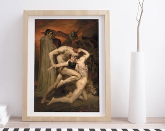 Dante and Virgil by William-Adolphe Bouguereau | Vintage Neo Classical Art Print