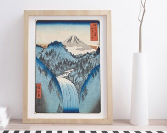 歌川広重 - 阿波国鳴門渦潮、1853年 - 19世紀日本の木版画、A4/A3厚手