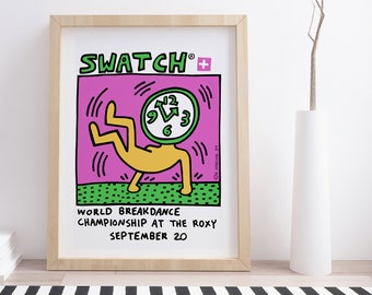 Affiche du championnat du monde de breakdance 1984 : impression d'art vintage