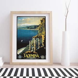 Taormine, Italie de Mario Borgoni | affiche de voyage vintage
