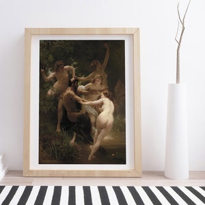 Nymphs and Satyr by William-Adolphe Bouguereau | Vintage Neoclassical Art Print