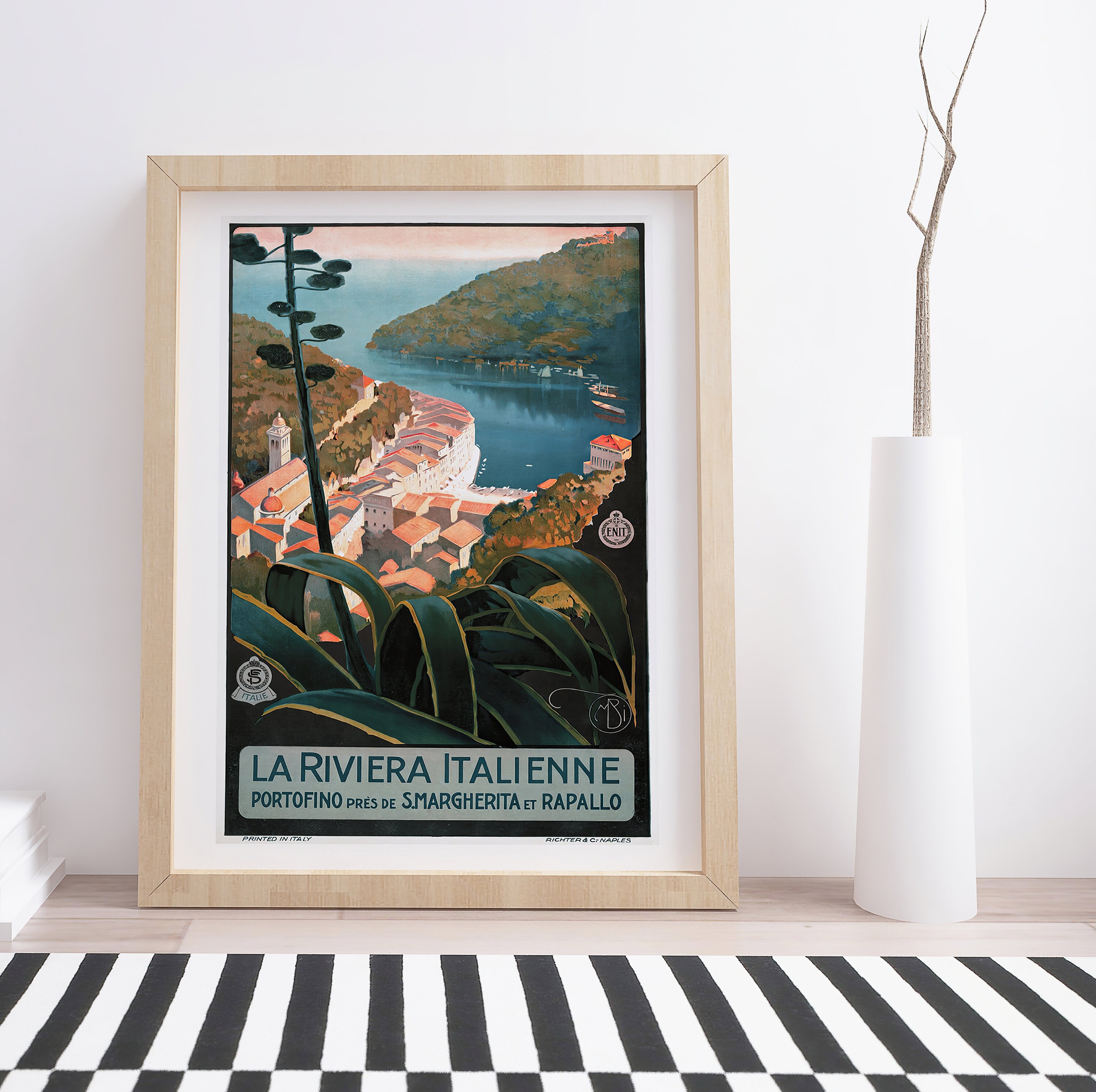 La Riviera Italienne Vintage Travel Poster 