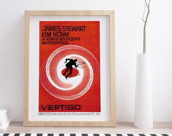 Vertigo Movie Poster: Vintage Hitchcock Film Print