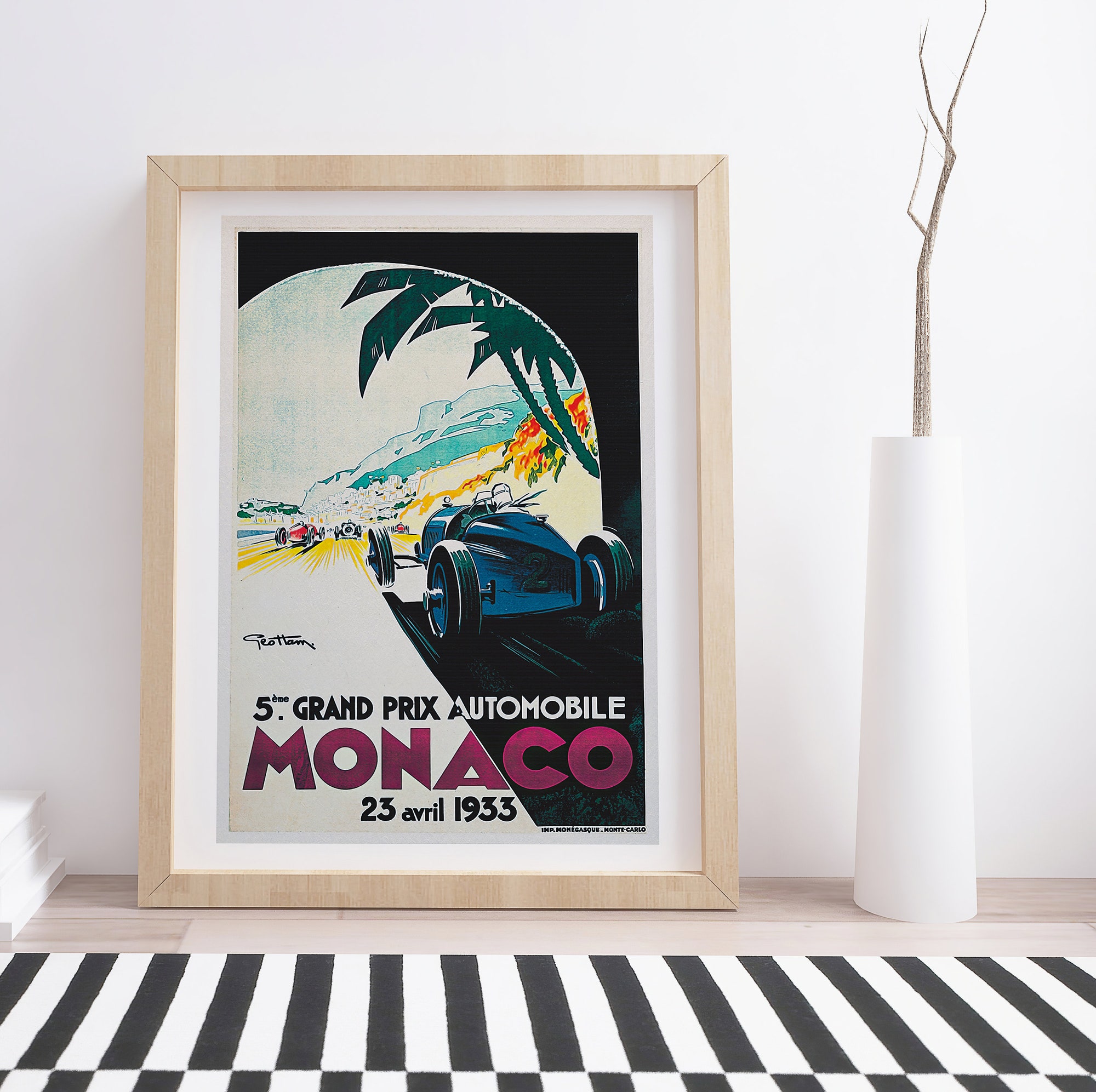1933 Monaco Grand Prix by Georges Hammel | Vintage Travel Poster