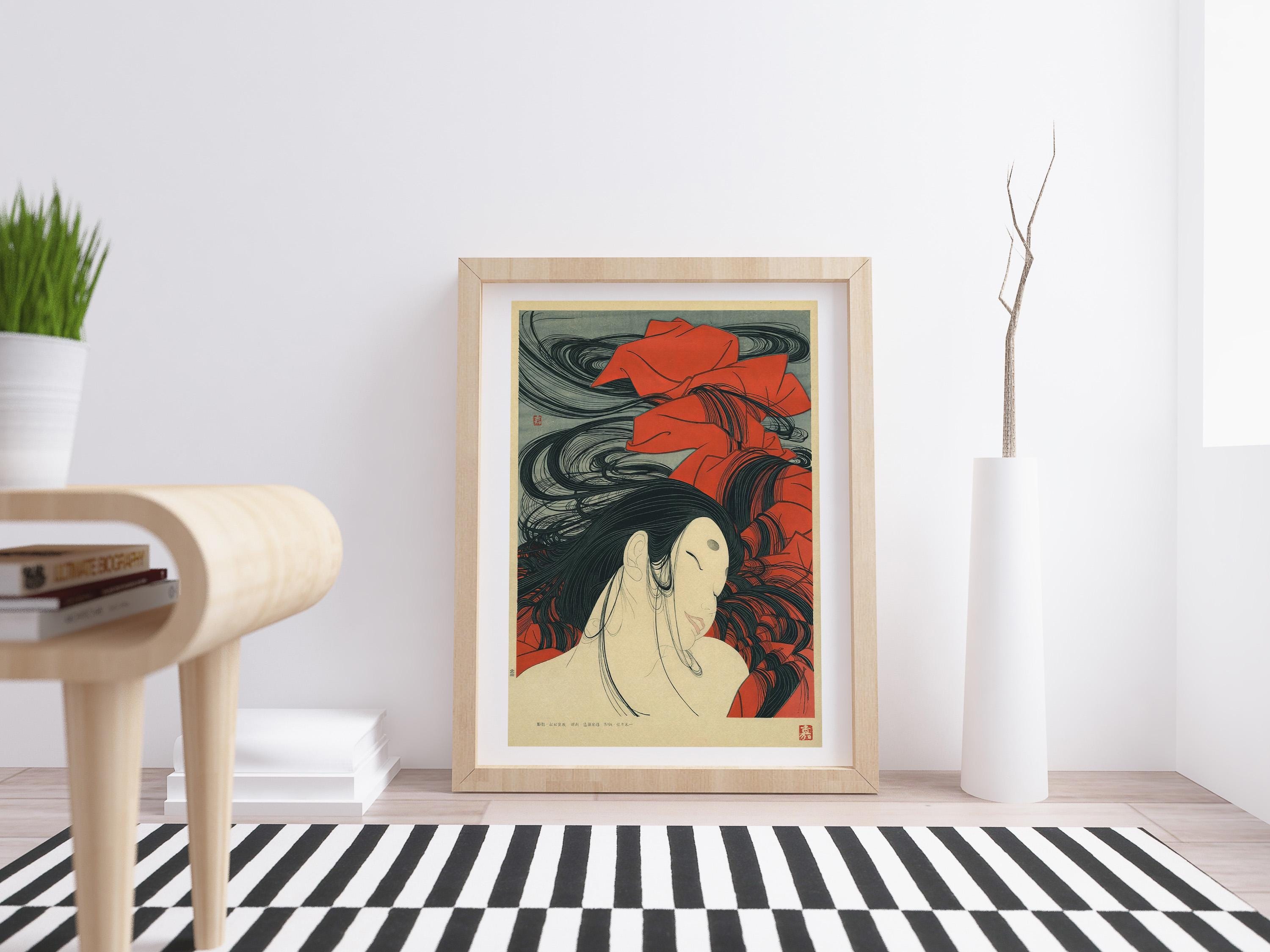 日本画 フーイーヤオ NiJi$uKe | HERO o Kami_2023 motif :オオカミ、白百合ブーケ Size