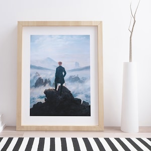 Wanderer Above the Sea of Fog by Caspar David Friedrich | Vintage Romantic Art Print
