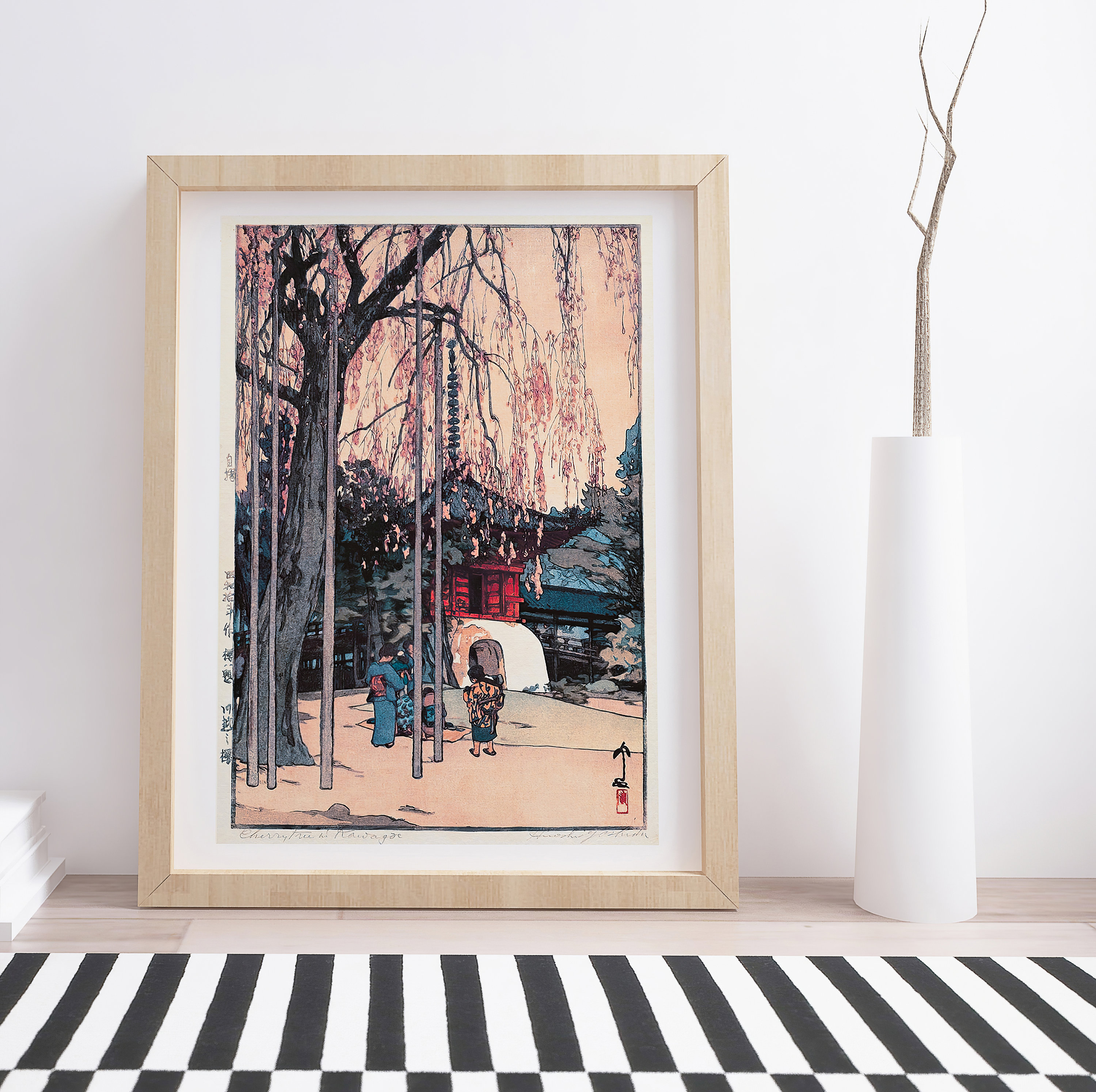 吉田博作「川越の桜」｜ヴィンテージ木版画 - Etsy 日本