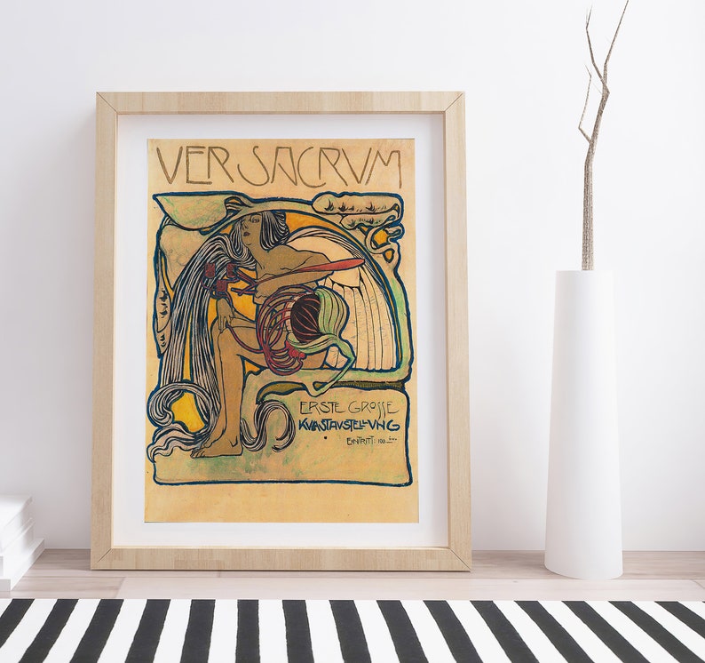 Ver Sacrum by Koloman Moser Vintage Vienna Secession Magazine Cover image 1