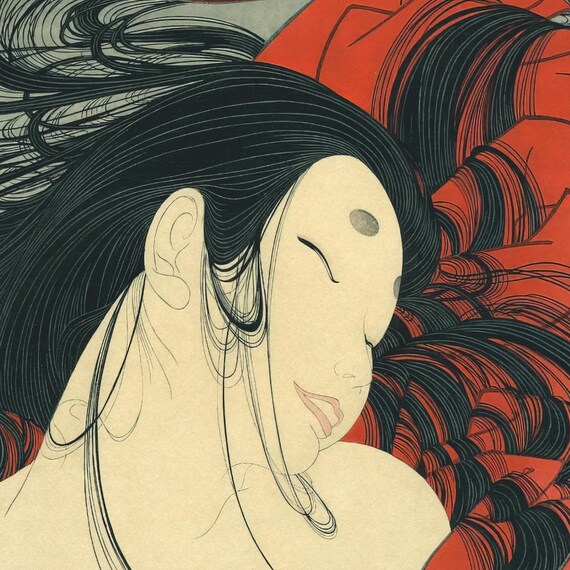 日本画 フーイーヤオ NiJi$uKe | HERO o Kami_2023 motif :オオカミ、白百合ブーケ Size