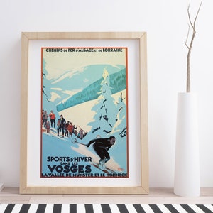 Wintersports in the Vosges by Roger Broders | Vintage Travel Poster