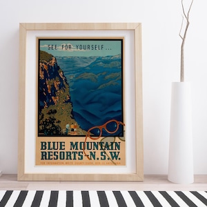 Blue Mountains NSW by Percy Trompf | Vintage Travel Poster