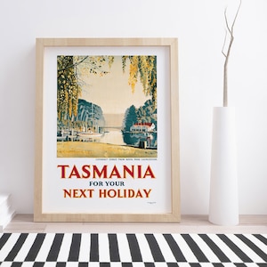 Tasmania for your Next Holiday by Max Angus | Vintage Travel Poster