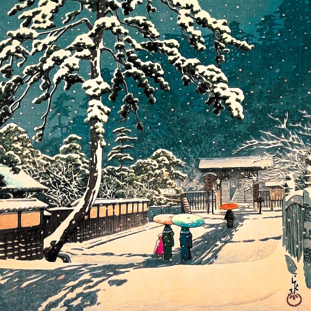池上本門寺 by 川瀬巴水 |ヴィンテージ日本の木版画 - Etsy 日本