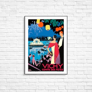 Vichy Comité des Fêtes by Roger Broders | Vintage Travel Poster