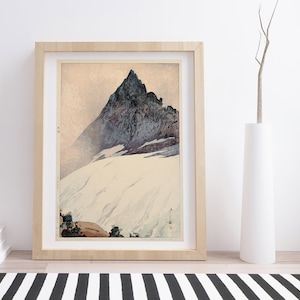 Yarigatake von Hiroshi Yoshida | Vintage Japanischer Holzschnitt