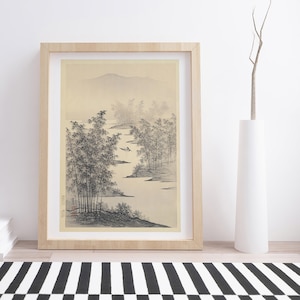 Bamboo Grove by Nishizawa Tekiho | Vintage Japanese Woodblock Print