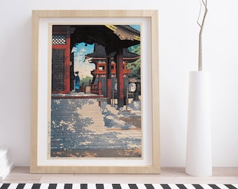 Meguro Fudo Temple by Kawase Hasui | Vintage Japanese Woodblock Print