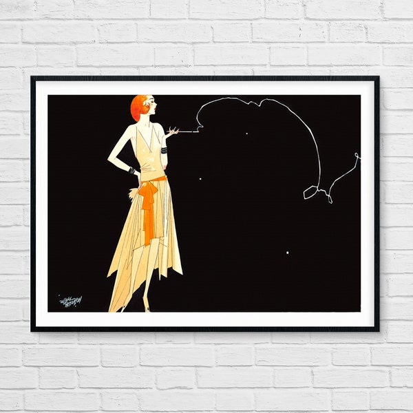 Where There's Smoke, There's Fire by Russell Patterson | Vintage Fashion Illustration Poster