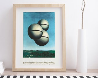 Masters of Surrealism 1967 Exhibition Poster | Rene Magritte -Vintage Art Exhibition Poster
