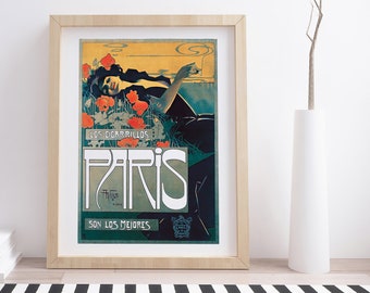 Los Cigarillos Paris by Aleardo Villa | Vintage Art Nouveau