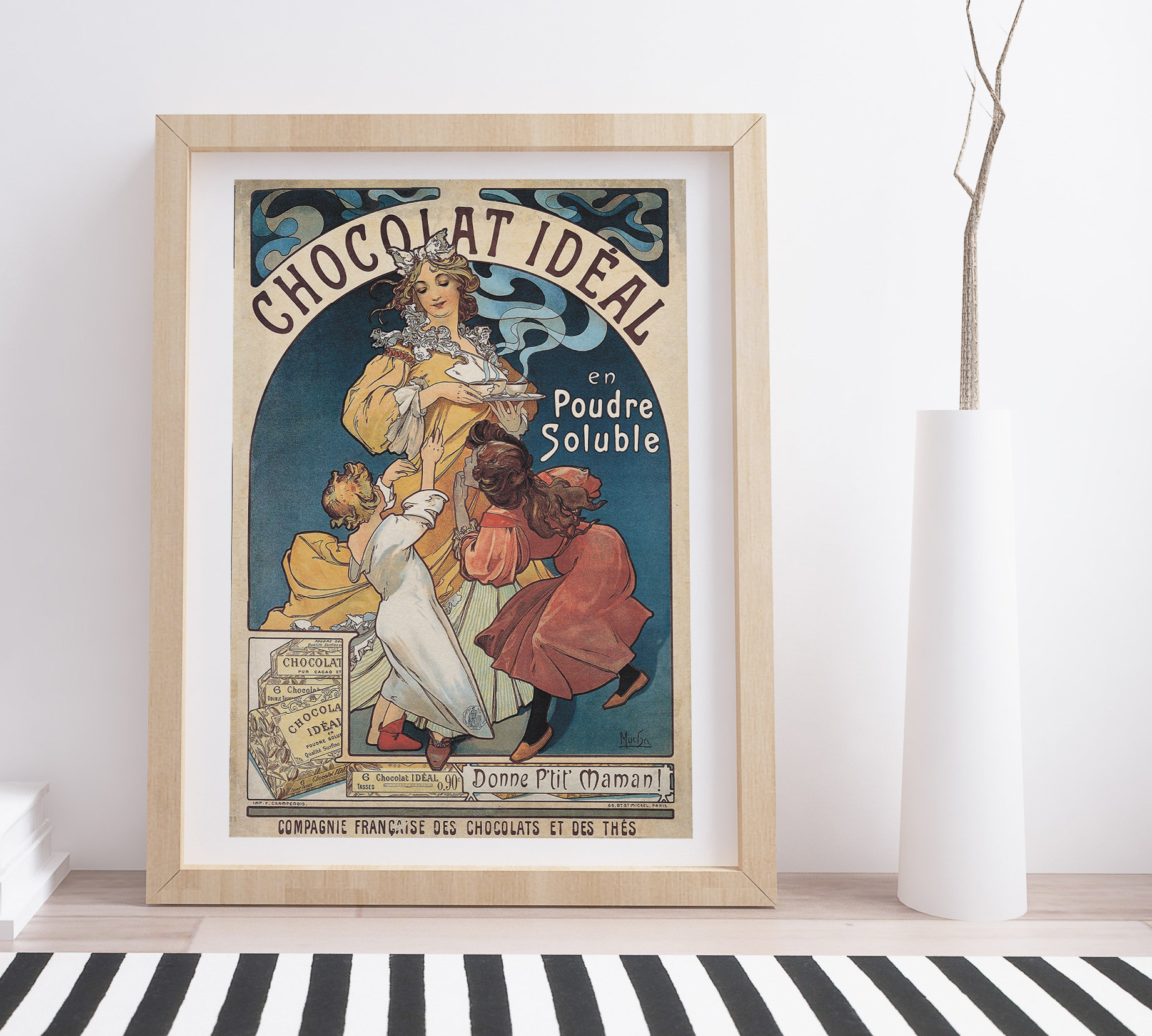 Chocolat Ideal by Alphonse Mucha, Vintage Chocolate Advertisement