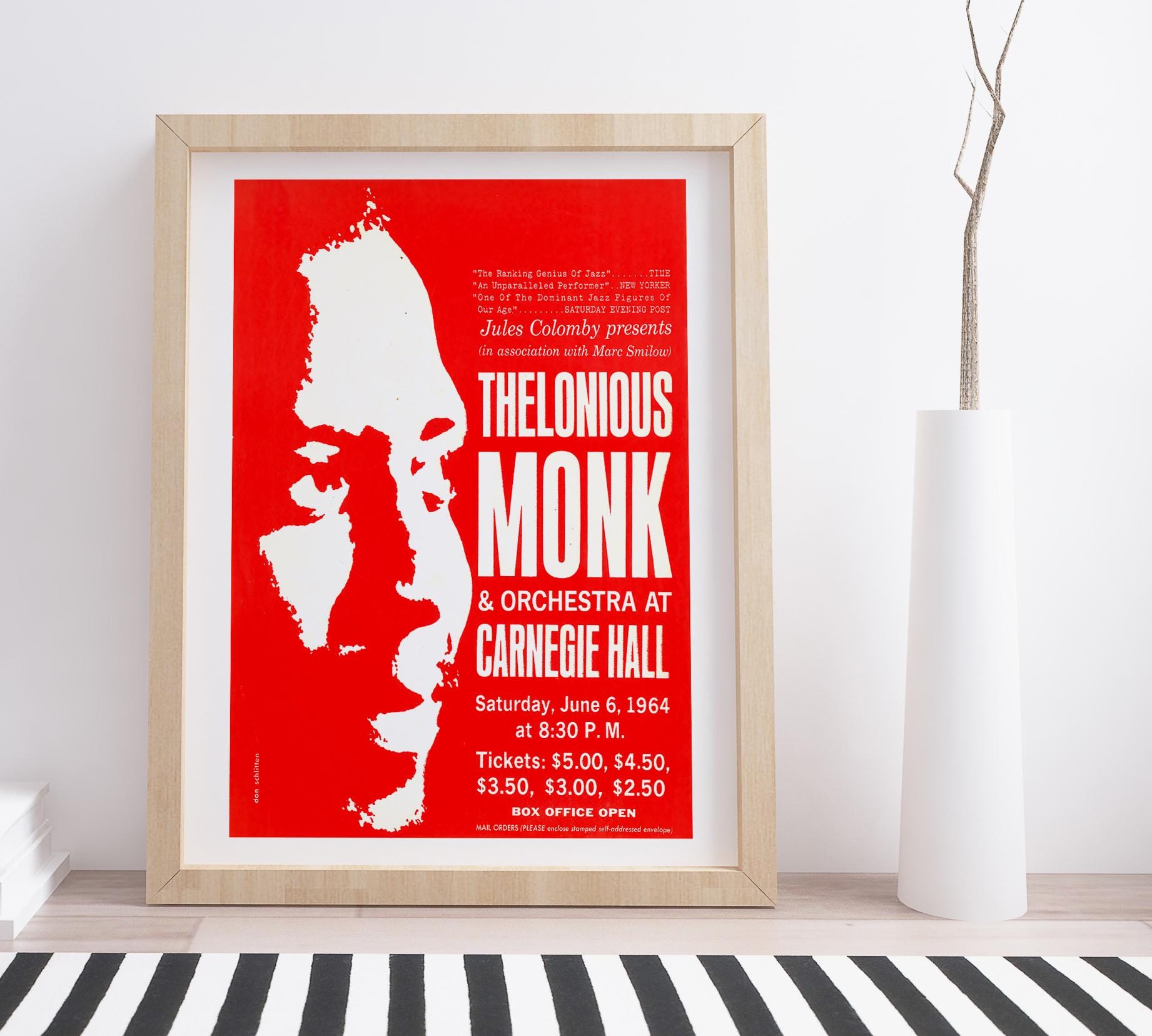 Thelonious Monk 1964 Concert Poster: Vintage Music Print