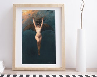 La Femme Chauve-Souris (the Batwoman) by Albert Pénot | Vintage Fine Art Print