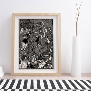 La cueva del bazo de Aubrey Beardsley / Ilustración vintage