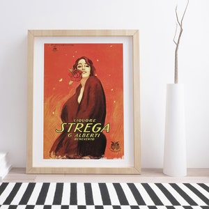 Licor Strega de Marcello Dudovich / Cartel publicitario vintage