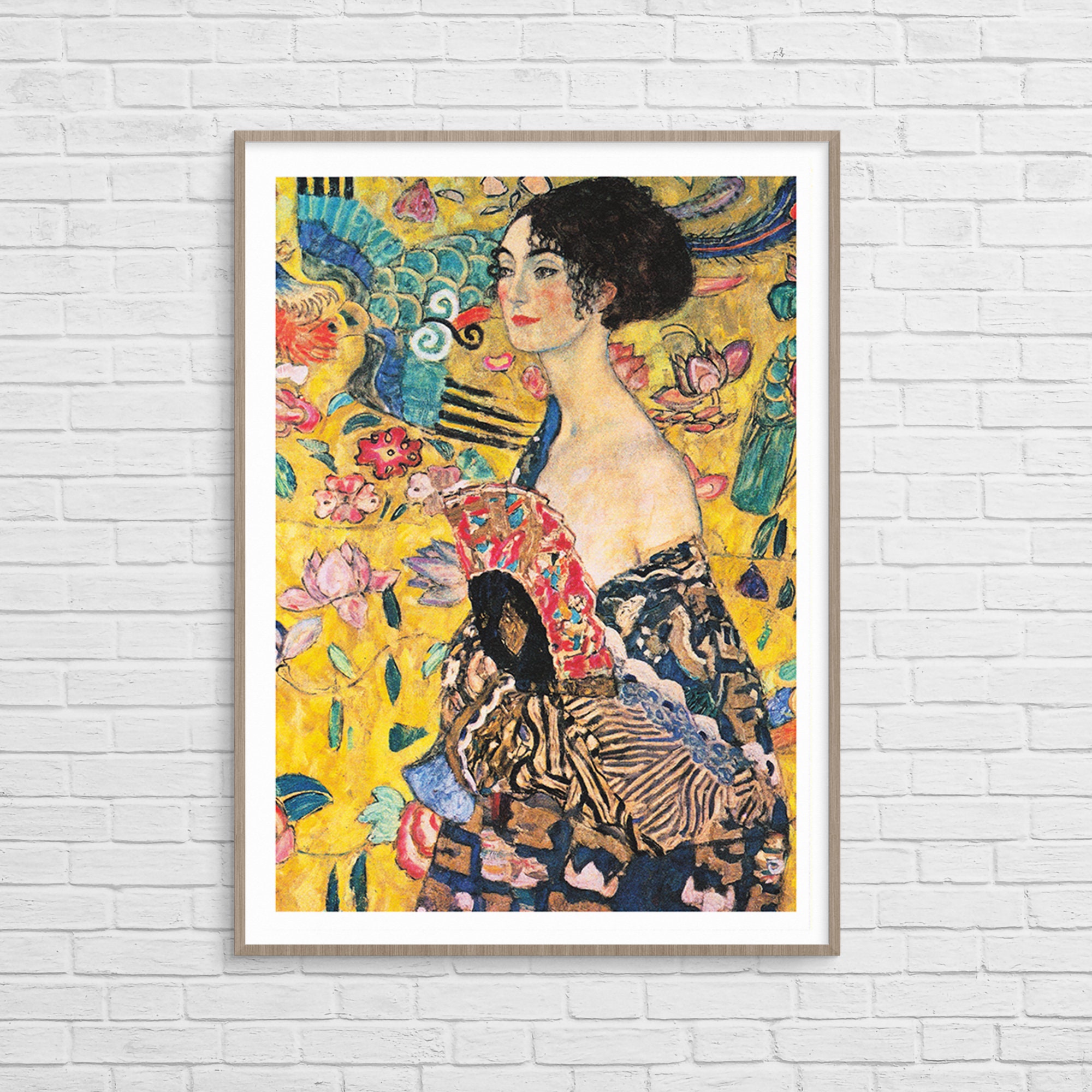 Lady With a Fan by Gustav Klimt | Vintage Fine Art Poster Print - Etsy