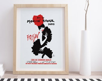 Bal du Moulin Rouge, Paris | Pôster publicitário vintage